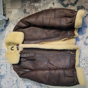 Men's Brown Shearling Leather Jacket